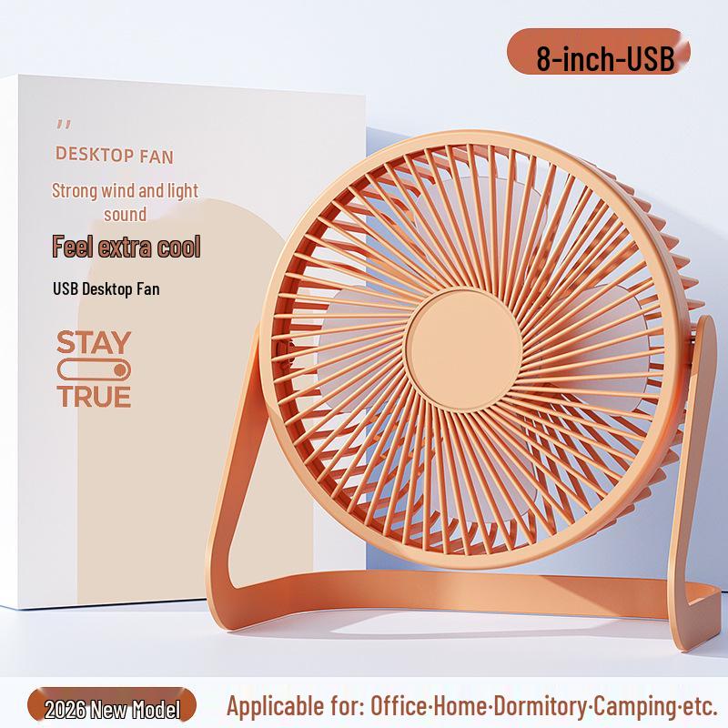 8-inch Silent USB Desk Fan: Portable, Strong Wind for Office or Dorm