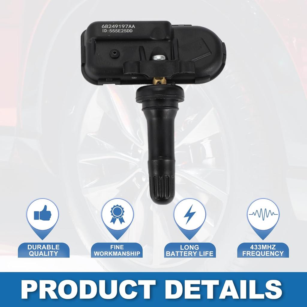 Tire Pressure Sensor No.68249197AA Tire Pressure Monitoring Sensor for Ram 2500 3500 2014-2024