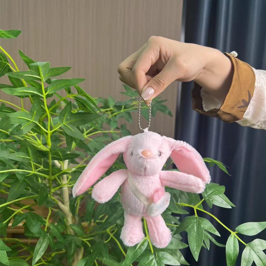 

Bunny Delightful Longeared Plush Toy In Pink White And Brown For Stylish Keychain Pink Pearl