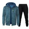 Men's Casual Jacquard Knit Hoodie & Cardigan Set