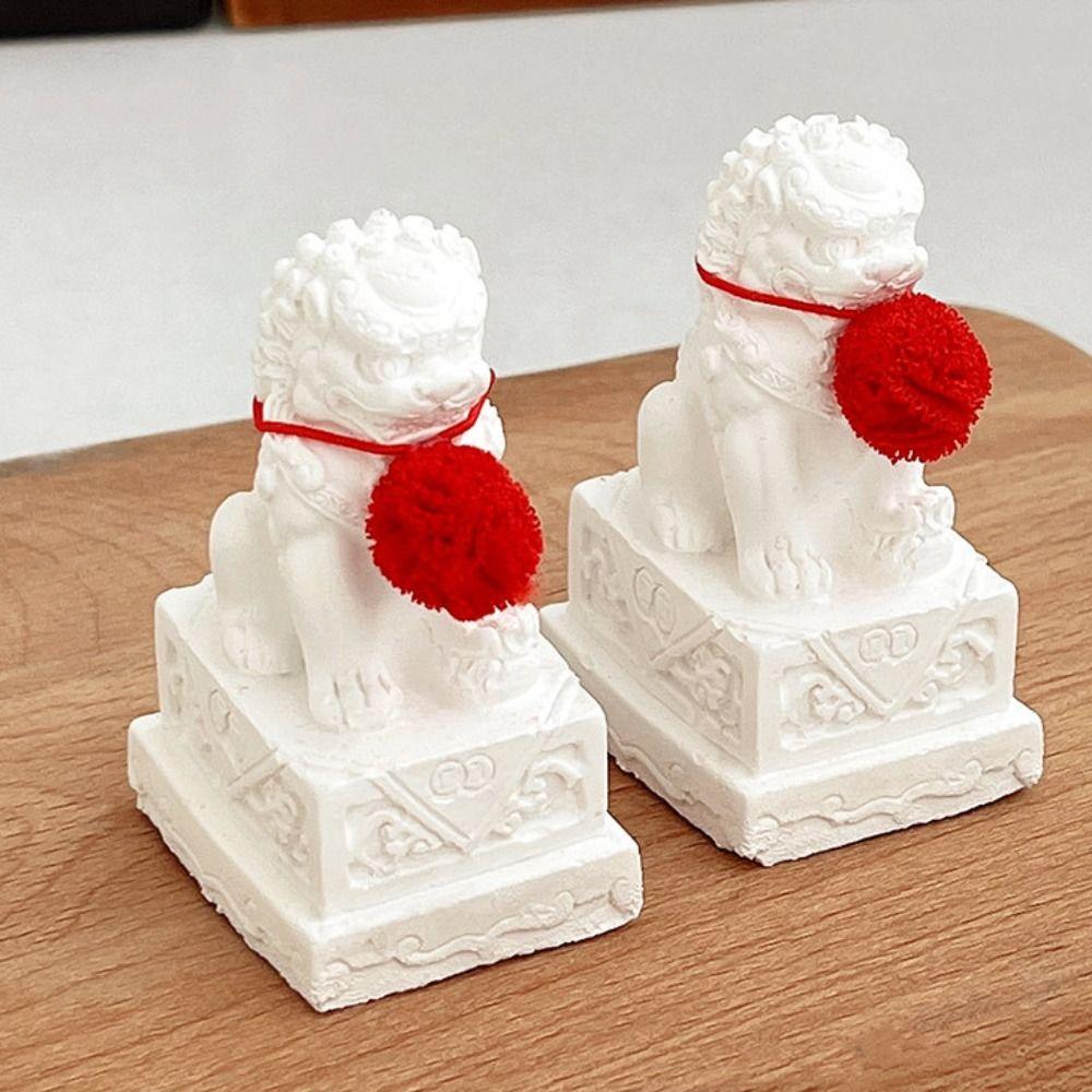 

Stone Lion Statues Creative Lion Sculpture Crafts Animal Ornaments Home Protection