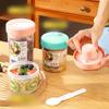 1L Portable Breakfast Cups Oatmeal Cereal Nut Yogurt Salad Cup Container Set with Fork School Lunch Box Food Storage Bento Box