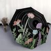 1pc Vinyl Record Flowers Automatic Open/Close Umbrella, Umbrella with Cartoon Design, Portable Compact Umbrella for Men & Women, Good Holida