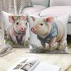 Pig Cat Panda Rabbit Print Decorative Pillowcase  Sofa Car Living Room  Animal Cushion Cover