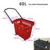 60L Large Capacity Plastic Shopping Trolley with Wheels