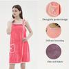 Plus Size Women's Wearable Shower Skirt,Women's Coral Fleece Wearable Bath Skirt Towel, Absorption Water Quick Drying Salon Spa Sauna Wrap Robe