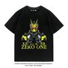 Kamen Rider Zero One Japanese Summer Couple Pure Cotton Short Sleeved T-shirt Boys and Girls O-neck Adult Same Style Shirt
