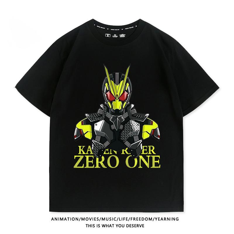 Kamen Rider Zero One Japanese Summer Couple Pure Cotton Short Sleeved T-shirt Boys and Girls O-neck Adult Same Style Shirt