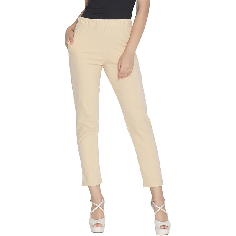 Lyra Women Solid Premium Cotton Kurtipant | Mid-Waist | Fashionwear