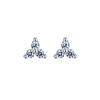 Sterling Silver S999 Zirconia Triangle Stud Earrings