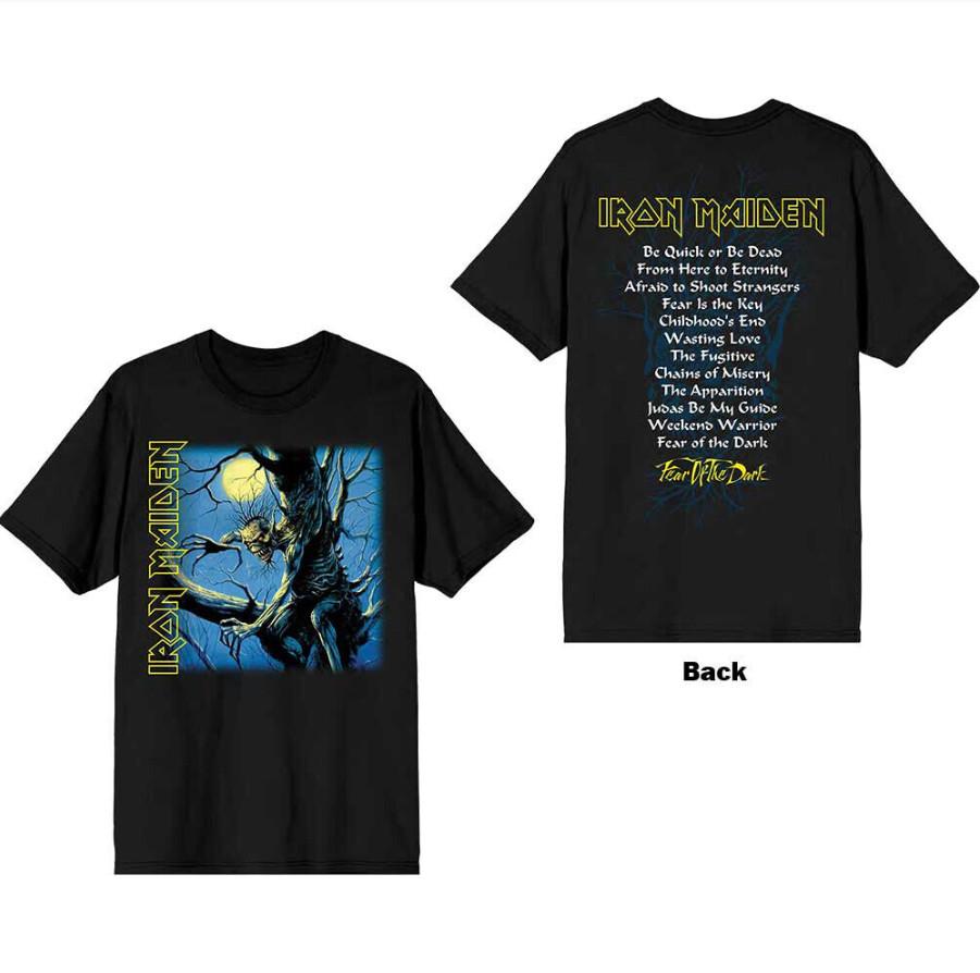 

Iron Maiden Fear of the Dark T-Shirt – Black Tee with Tracklist Back Print S