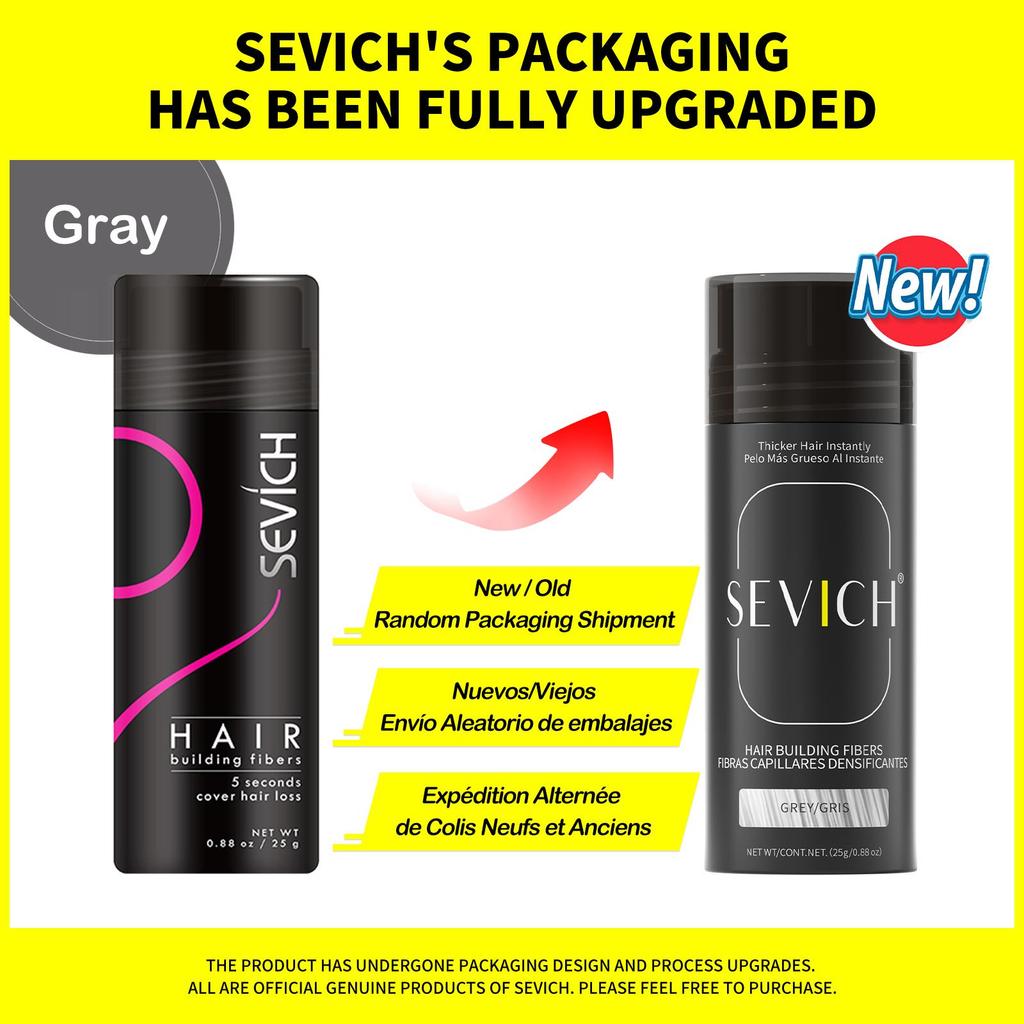 SEVICH Hair Fibers Powder 25g Natural Keratin Hair Building Fiber Instantly Thickens & Volumizes For Men Women Hair Concealer Powder