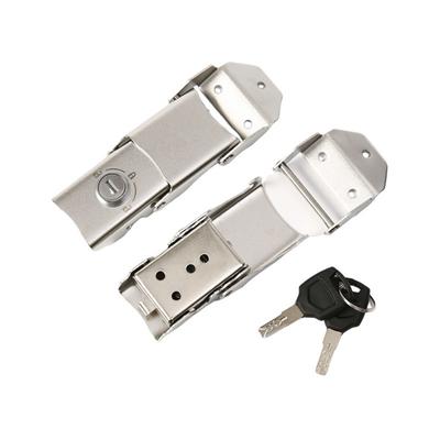 Stainless Steel Rear Trunk Lock With 2 Keys Detachable Motorcycle Rear Trunk Lock Buckle Side Boxes Hinged Locks