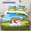 We Bare Bears Pattern Bedding,Quilt Set Quilt Cover Pillowcase Home Birthday Gift(1 * Duvet Cover + 2 * Pillowcase, Without Core)