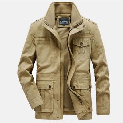 Frühling Herbst Herren Freizeitjacke Reine Baumwolle Stehkragen Herrenjacke