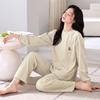 Island Fleece Pajamas Women'S Autumn And Winter Fleece Thickened Warm Coral Fleece Casual Loungewear Set