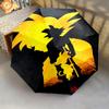 1 PC Automatic Folding Umbrella - Son Goku Pattern Portable Foldable Design With 8 Ribs Christmas Birthday Gifts