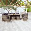 Vidaxl 7-Cz. Garten-Sitzgruppe, Kissen, PE-Rattan, Grau