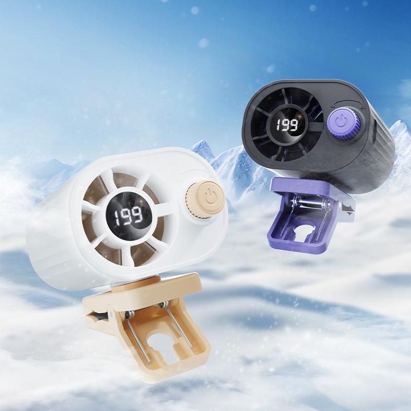 2026 High-Speed Mini USB Fan: Portable Outdoor Handheld & Waist Clip Fan Black (Standard with Display)