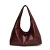 Solid Color Retro PU Tote Bag Tote Bag Underarm Packs Sweet Large Capacity Handbag  Office Worker