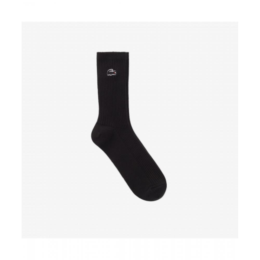 

LACOSTE Women s Lip Tissue Mid Calf Socks [Black]