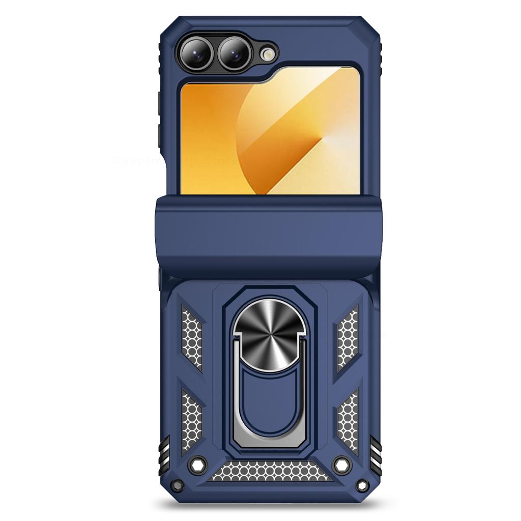 Ring Funda For Samsung Z Flip 6 5 4 5G Case With Stand Holder Cover For Samsung Galaxy Z Flip6 zflip6 Flip5 Flip4 Armor PC Cases