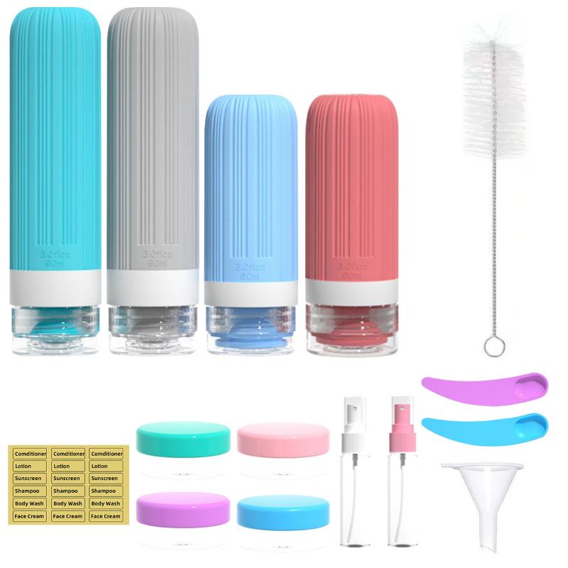 

1Set Silicone Travel Bottle Organizer Set Portable Shampoo Shower Gel Containers Small Sample Storage Ideal For Outdoor Trips