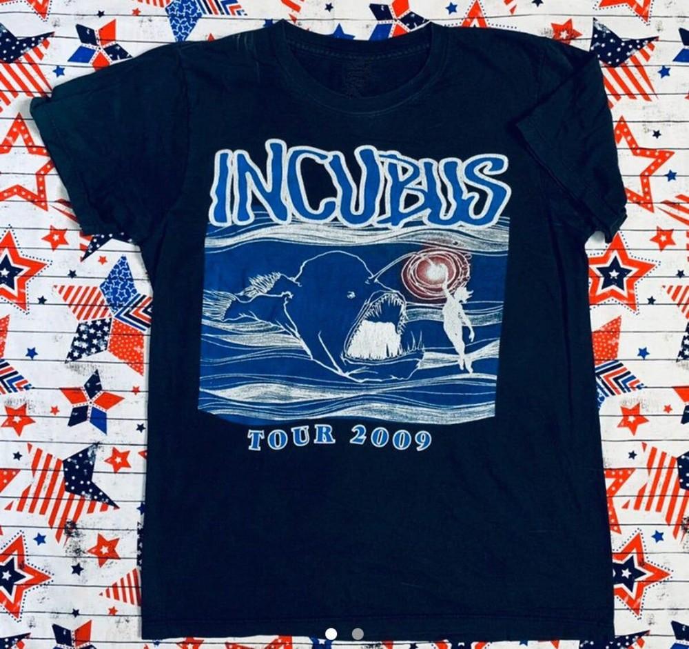 Incubus Band Tour 2009 Heavy Cotton Black Full Size Unisex Shirt Unisex T-Shirt S