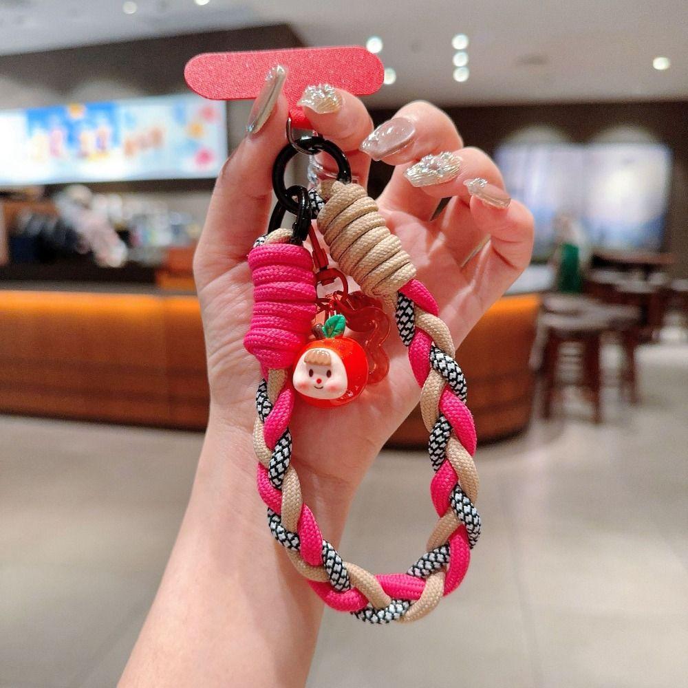 Candy Color Cellphone Short Strap Fruit Doll Phone Wrist Straps Cute Phone Lanyard Chain