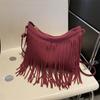 Boho Tassel Crossbody Bag For Women Stylish Retro Shoulder Purse With Fringe Details Versatile Design Perfect For Casual Outings Or Commuting