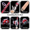 4 Sections Fishing Rod with 7.2:1 High Speed Baitcasting Reel Portable Fishing Rod Set Fishing Tools