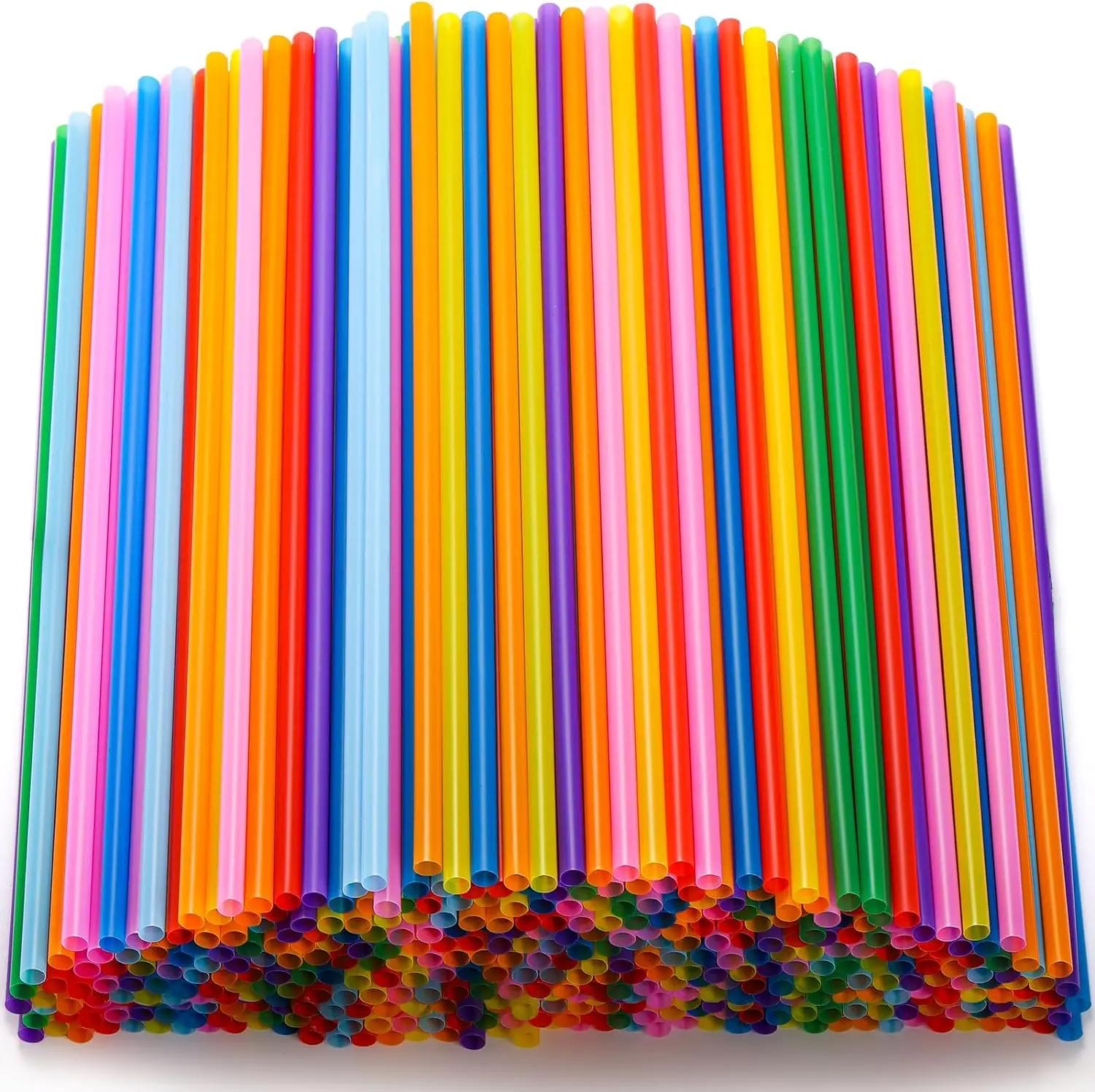 

100pcs Multicolor Disposable Straws Flexible Plastic Drinking Straws for Milk Tea Juice Wedding Party Bar Kitchen Supplies 100pcs&19cm