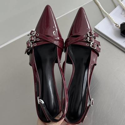2026 Pointed Toe Shallow Ladies Heels Shoes Female Fashion Slingbacks New In Medium Heels Shoes for Women Footwear Mules