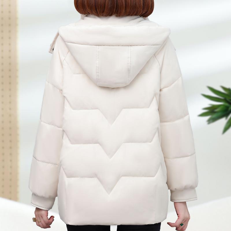 Dampuffjackor Vinter Vintage Korta Parkas Med Huva Plus Size Eleganta Tjocka Varma Dunrockar Kvinna Ytterkläder