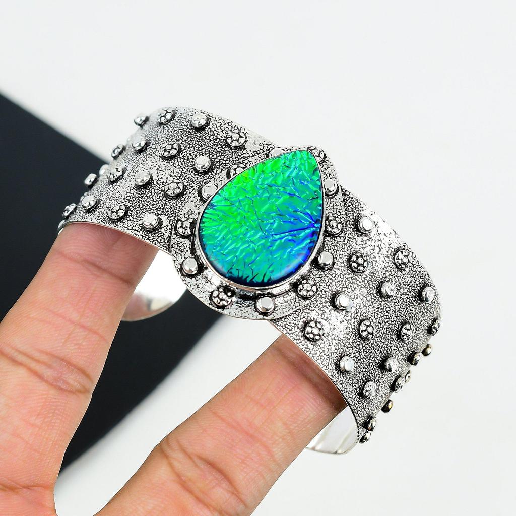 Natural Australian Triplet Opal Gemstone Handmade 925 Sterling Silver Cuff Bangle, Australian Triplet Opal Bangle,For Wife, Unisex Bangle,