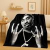 3D Rap Tupac 2pac Hip-Hop Music Rapper Catnap Flannel Blanket,Soft Plush Throw for Home Bedroom Bed Sofa Cover Kid Gift Picnic