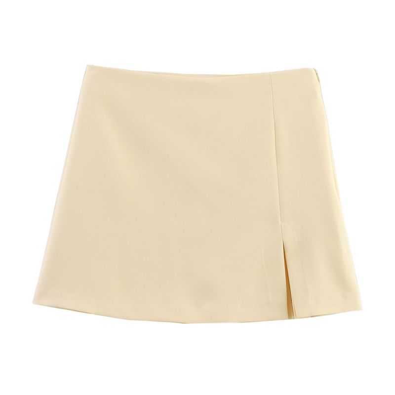 

Kaslead New Arrival Women s Clothing Fashion Style Fashion All-Match Slit Hemline at Hem Design Culottes 1608041 Beige L