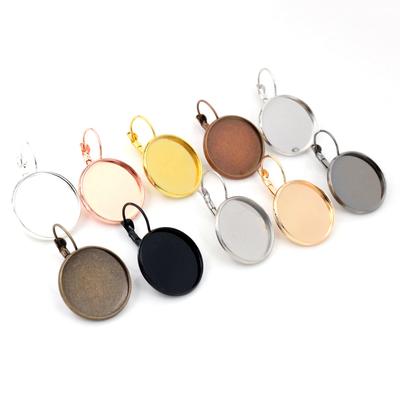 20mm 25mm 10 Stück Klassisch 10 Farben Französische Hebelverschluss Ohrringe Leer/Basis,passend für 20/25mm Glascabochons,Knöpfe;Ohrringfassungen