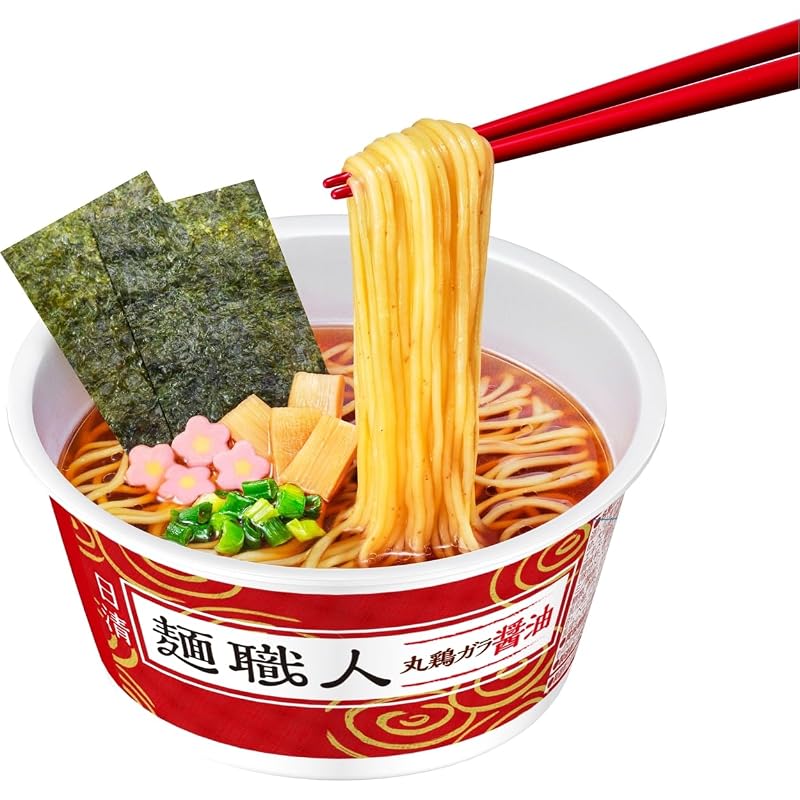 Nissin Men Shokunin Soy Sauce [Made with whole soybean soy sauce, rich umami and depth of flavor] Nissin Foods Cup Noodles 87g x 12