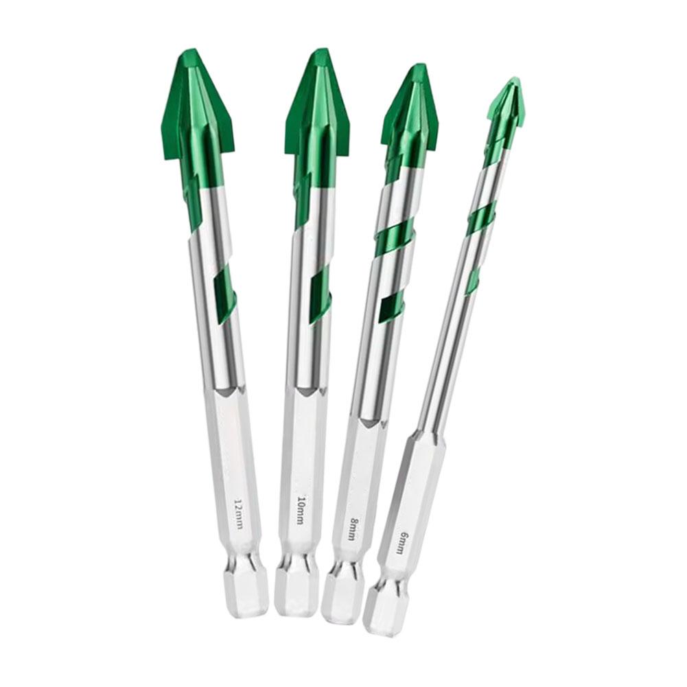 4PCS Drill Bit Set 6/8/10/12mm Multifunction Carbide Drill Bits Carbide Drilling For Wall Glass Wood Metal Tiles Drilling Tools