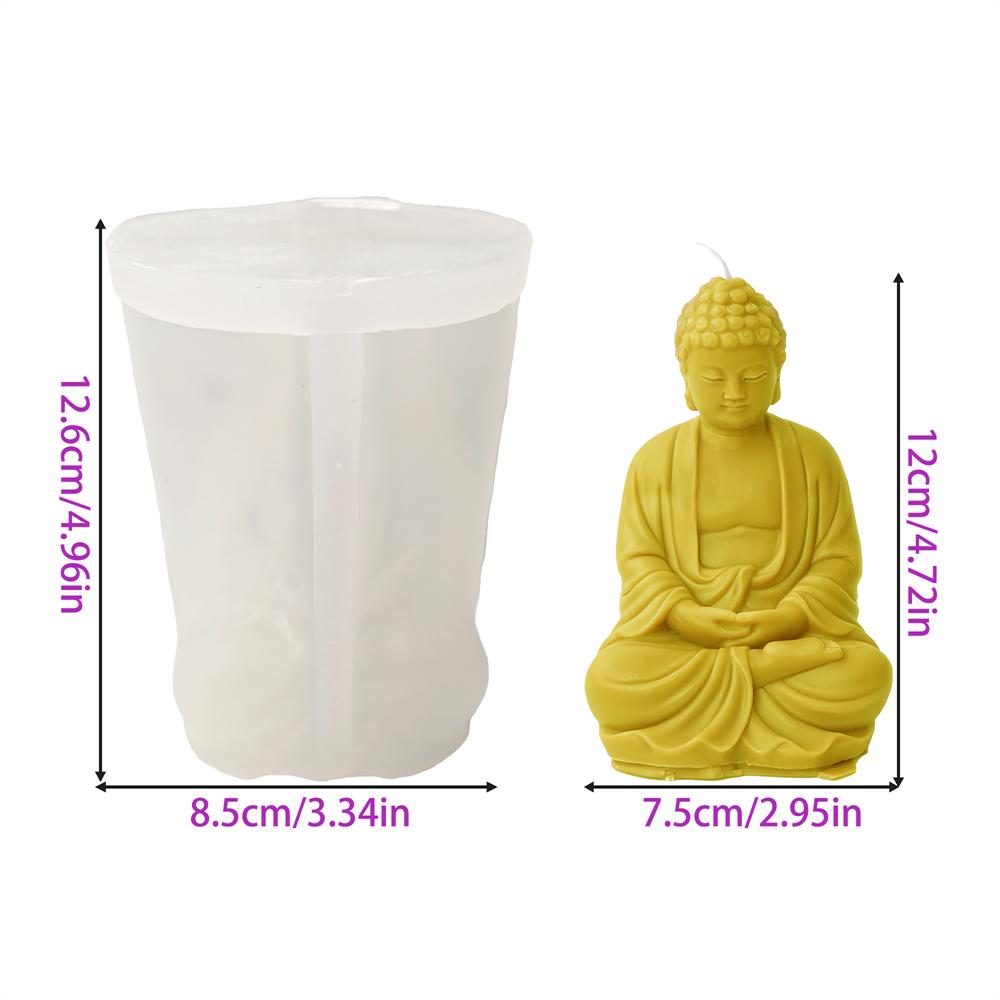 Molde de Silicona de Buda de Gran Tamaño Moldes para Cera de Velas Molde de Resina Yeso Hormigón Molde Decoraciones para el Hogar Jardín Molde Artesanal