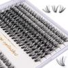 280 Cluster Eyelash Kit with Self-adhesive Glue, Brush, and Tweezers - Large Capacity DIY Set