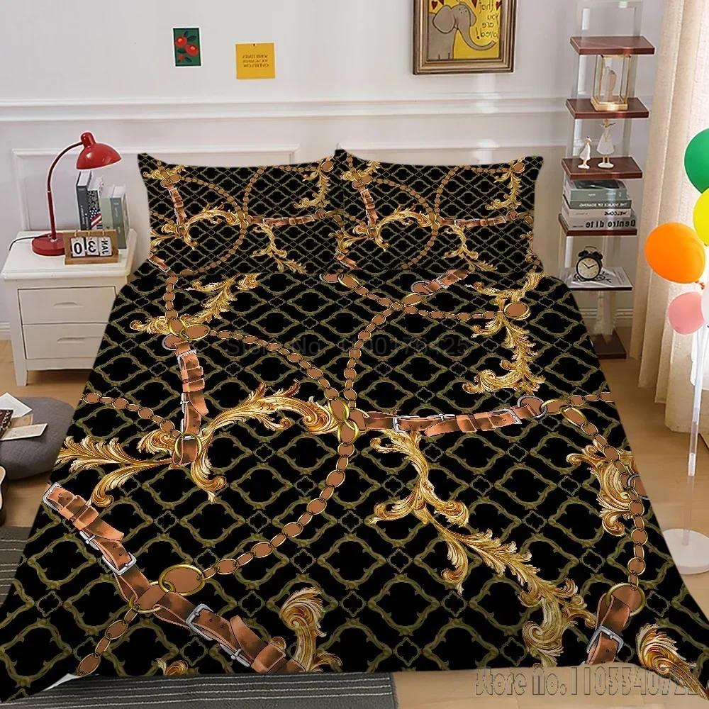 Fashion 3D Digital Luxury Print Duvet Cover Set HD Comforter Cover for Kids Bedding Sets Bedclothes Bedroom Decor