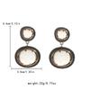 Double-Layer Color-Block Resin Rhinestone Earrings Geometric Alloy Statement Drop Women Gold