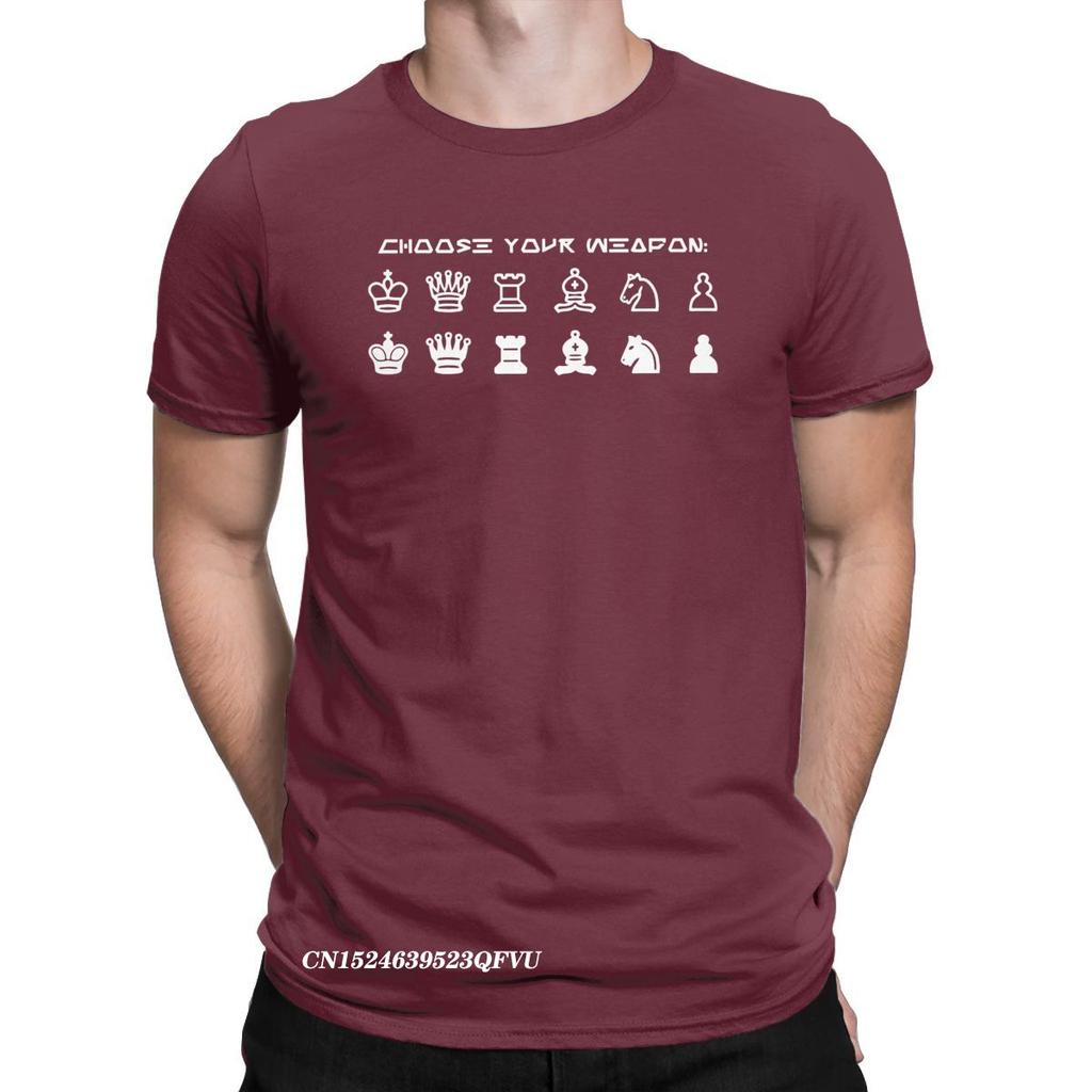 Choose Your Weapon Chess Set Men's Tshirt Games Gamer Novelty Tees Harajuku Tee Shirt Premium Cotton Clothes