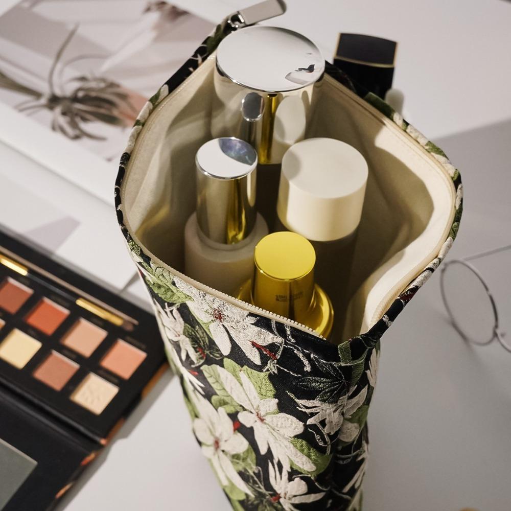 Vintage Flower Women Makeup Storage Handbag Portable Cosmetic Toiletry Organizer Pouch Large Capacity Floral Wash Bag