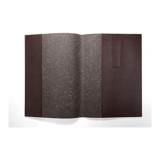 Recycled Leather B5 Book & Notebook Cover (Brown) with Knock-Type Mechanical Pencil (Black) - Since 1970 Set - T23-B5-005C-AP200S-B - Made in Japan,
