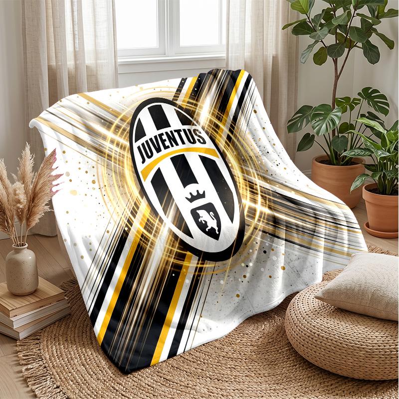 Juventus FC Themen-Decke Weiche Flanell-Decke Plüsch-Überwurf Gemütliche Sofa-Bett-Decke für Wohnkultur