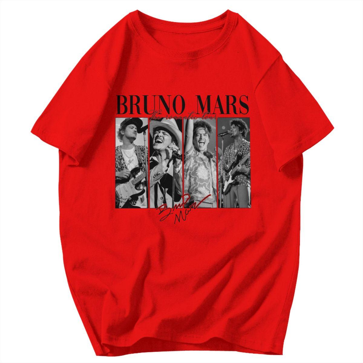 Men T Shirt Bruno Mars The Romantic Tour 2026 Album Tour Gifts Idea Y2K Graphic Crewneck Unisex Tops T Shirts S