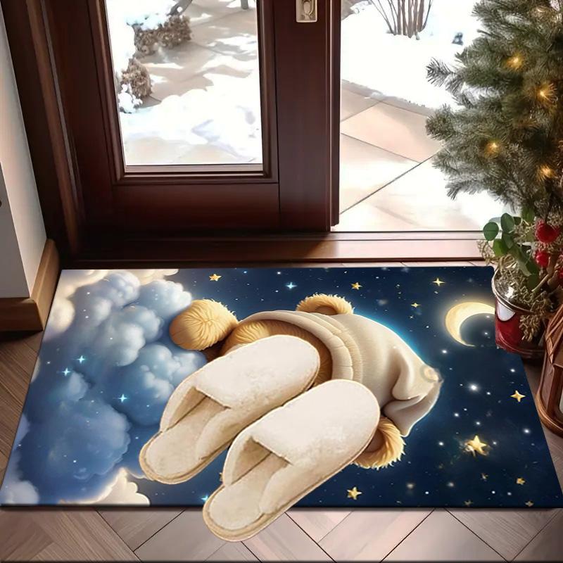 Teddy Bear Night Sky Carpet, Chair Rug,Rug for Office Bedroom living rooms, Doormat decor Fan Gift Christmas Gift